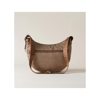 BORBONESE Mezza luna Middle con Zip Beige